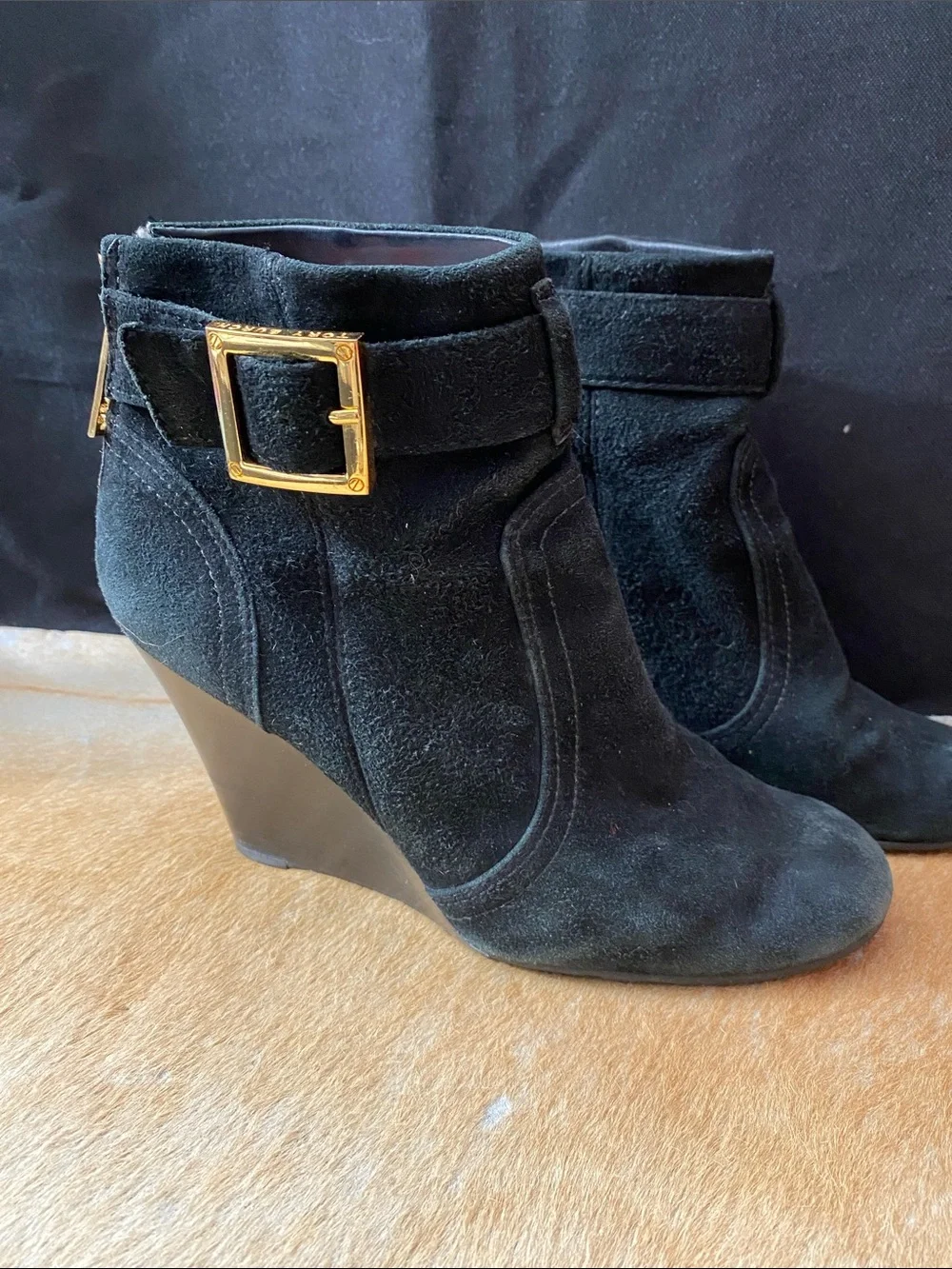 Tory Burch Black Suede Ankle Booties Special Price.